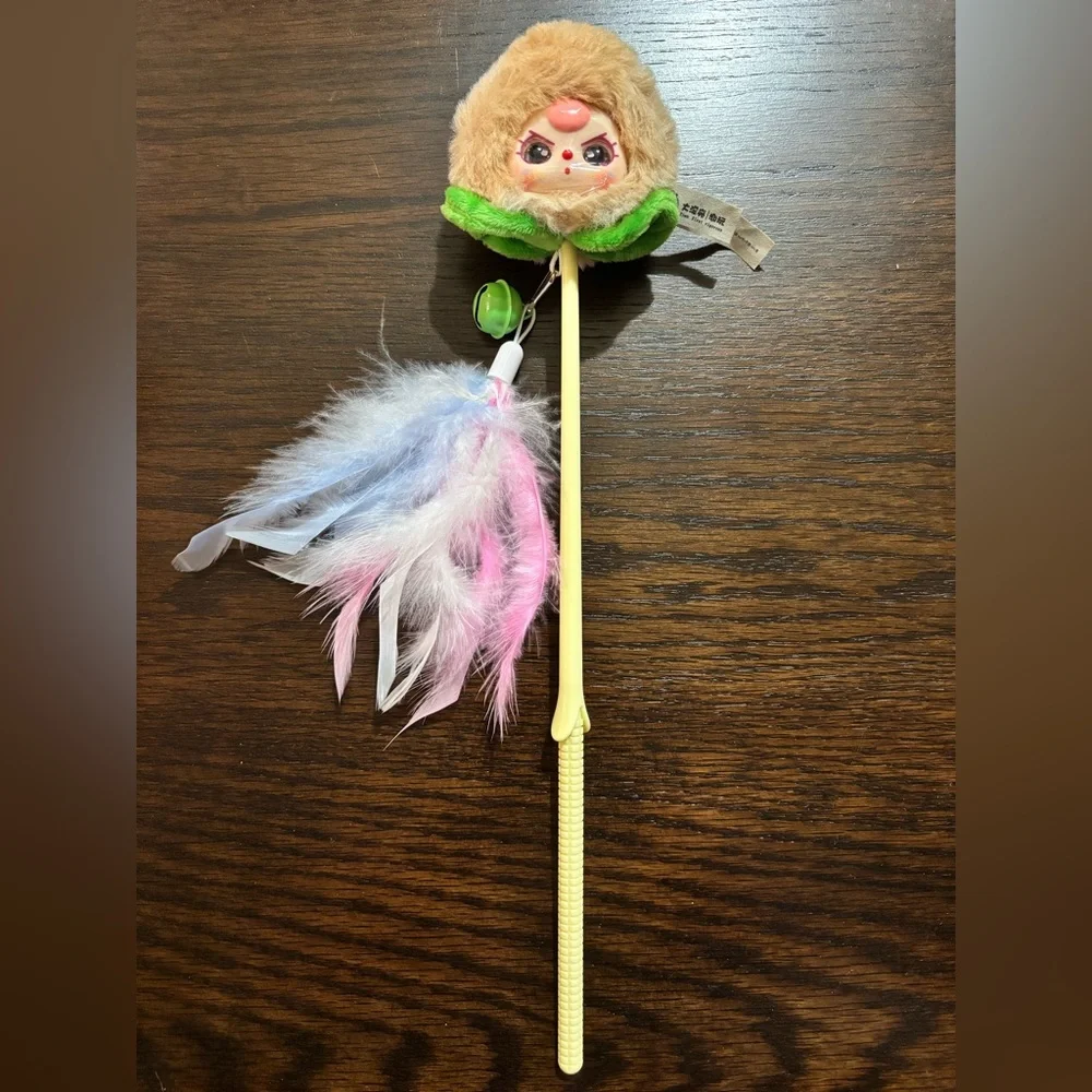 Baby Three Cat Teasing Stick Plush Series Confirmed Peach Boba